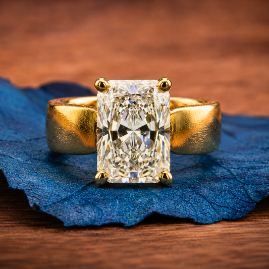 Radiant Lab Grown Engagement Ring Solitaire Wedding Ring