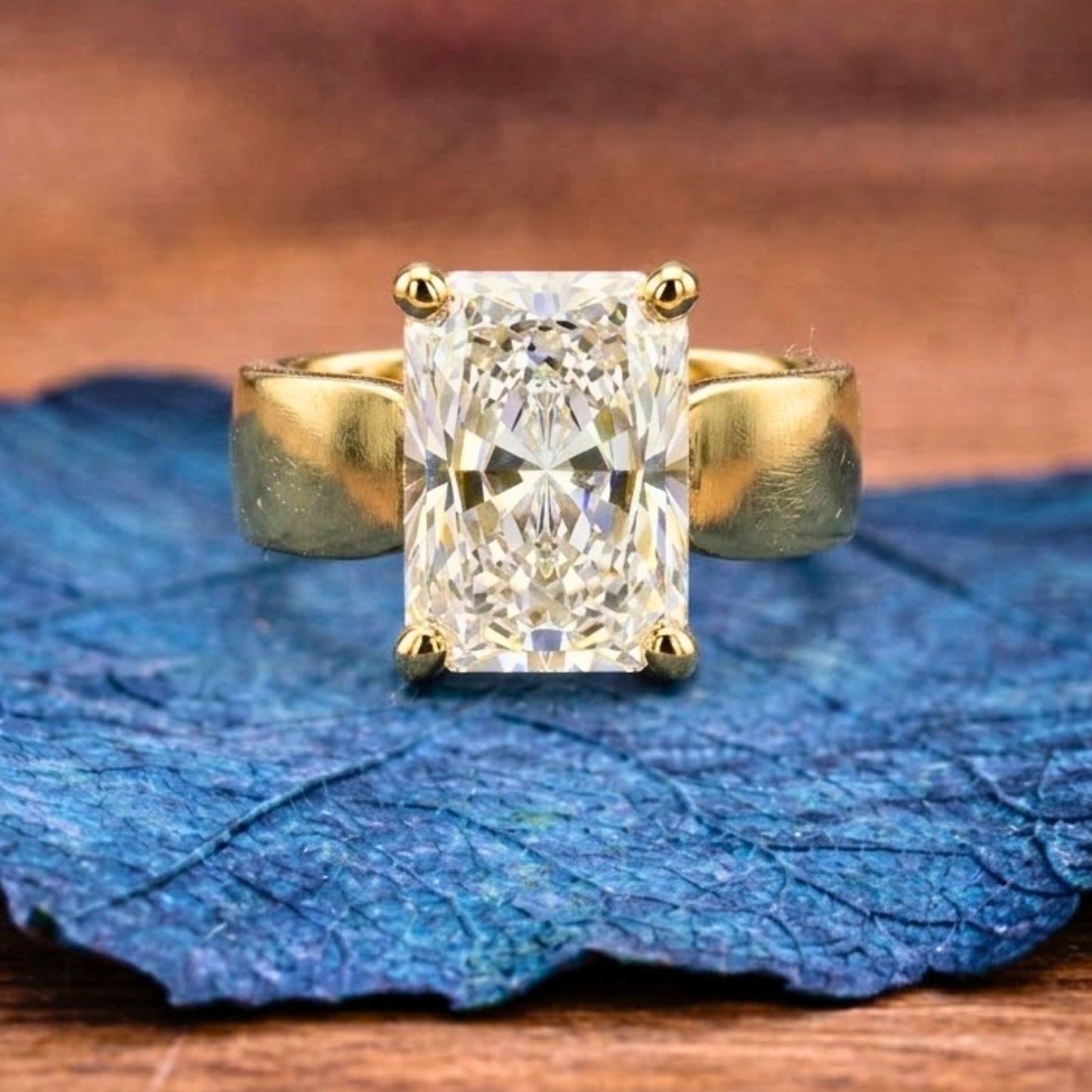 radiant moissanite engagement ring solitaire wedding ring