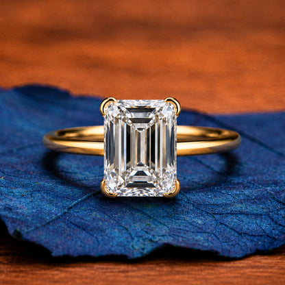 Criss Cut Moissanite Engagement Ring Gold Antique Diamond Wedding Ring