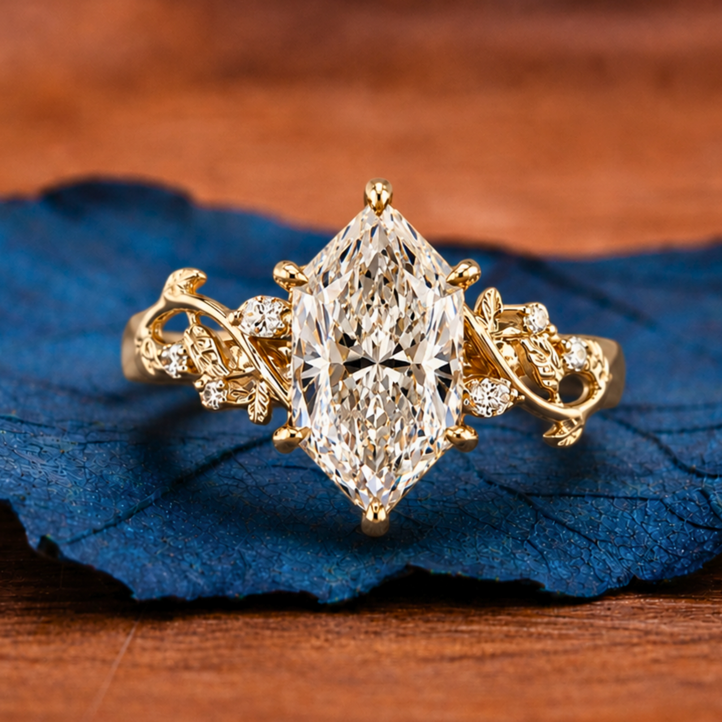 dutch marquise moissanite engagement ring floral set vintage inspired wedding ring
