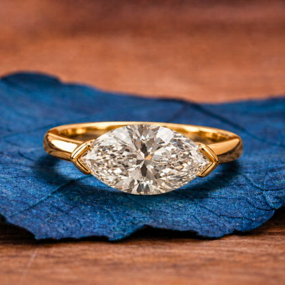 Marquise East West Lab Grown Engagement Ring V Prong Wedding Ring