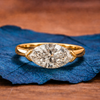 Marquise East West Lab Grown Engagement Ring V Prong Wedding Ring