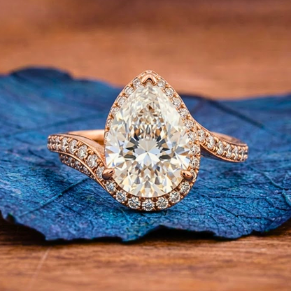 Pear Lab Grown Engagement Ring Unique Style Wedding Ring