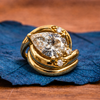 Pear Cut Lab grown Engagement Ring East West Solitaire Wedding Ring