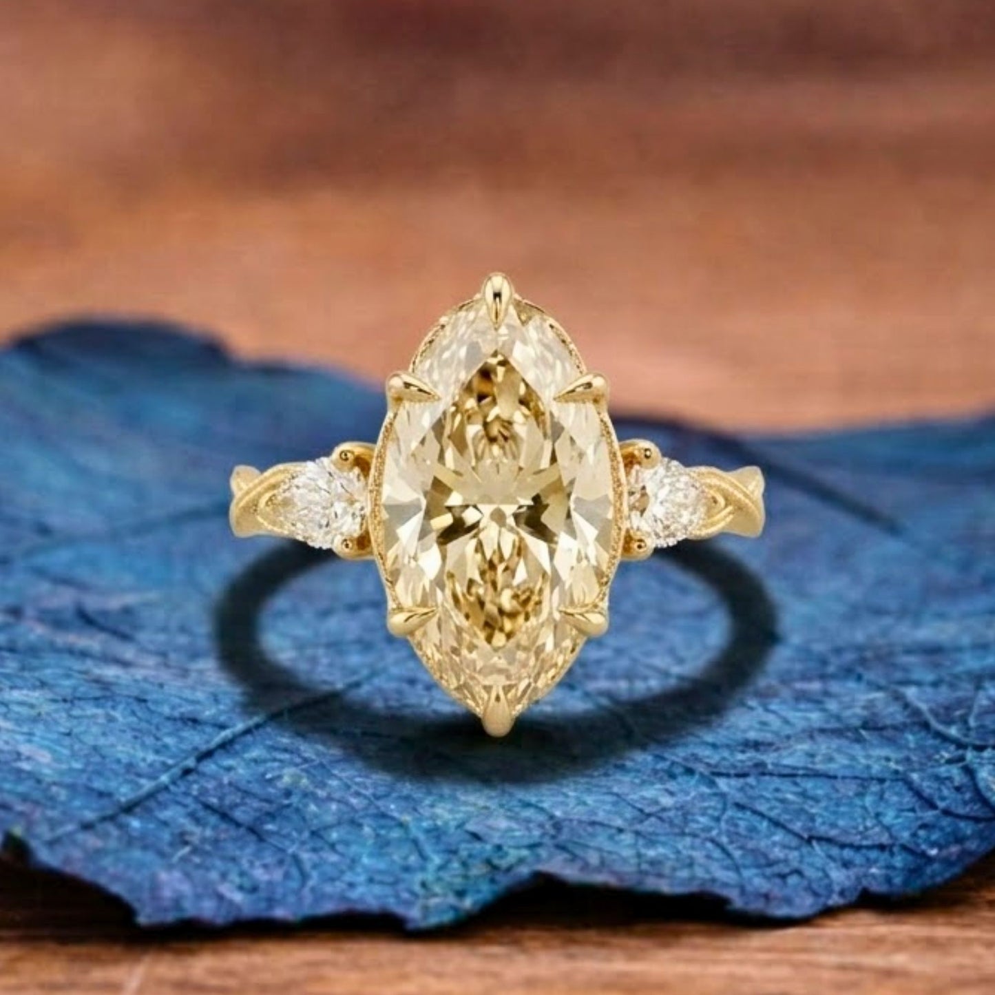 marquise lab three stone moissanite engagement ring vintage inspired wedding ring