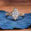 Marquise Lab Grown Engagement Ring Vintage Inspired Wedding Ring