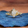 Marquise Cut Moissanite Engagement Ring Art deco Wedding Ring