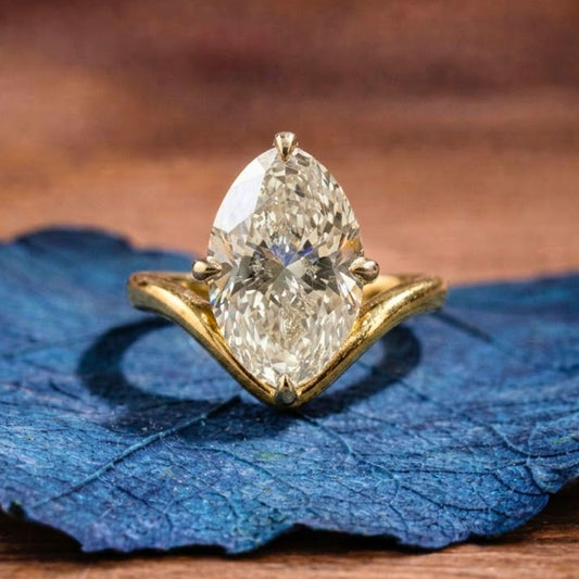 Oval Moissanite Diamond Engagement Ring Two Tone Gold Hidden Halo Bridal Ring