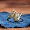 2.50 TCW Toi Et Moi Pear Cut Moissanite Ring Pear Curve Band Engagement Ring Gold You And Me Ring Two Stone Wedding Ring Anniversary Ring