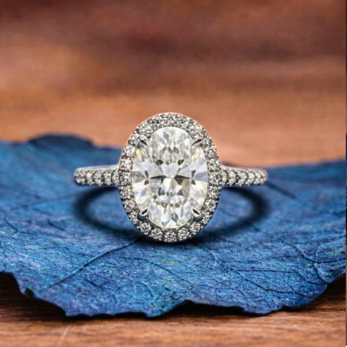 oval cut lab grown ring oval halo set engagement ring  solid white gold hidden halo ring wedding rings for women anniversary ring