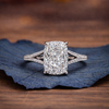 Elongated Cushion Split Shank Lab Grown Engagement Ring Gold Wedding Anniversary Ring