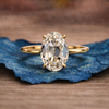 Old Mine Oval Moissanite Engagement Ring Gold Solitaire Wedding Anniversary Ring