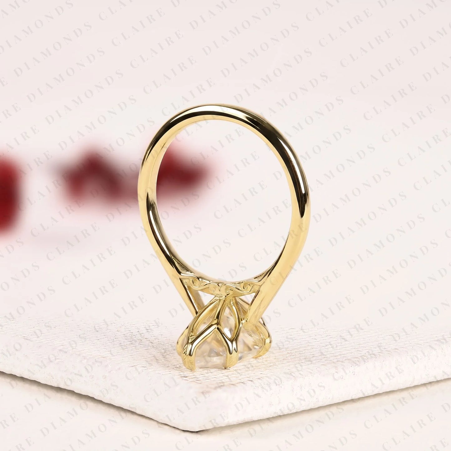 marquise cut lab grown diamond ring elegant tulip set ring solitaire engagement ring for her