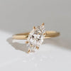 East West Marquise Lab Grown Engagement Ring Gold Solitaire Ring