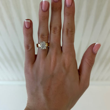 Radiant Moissanite Engagement Ring Solitaire Wedding Ring