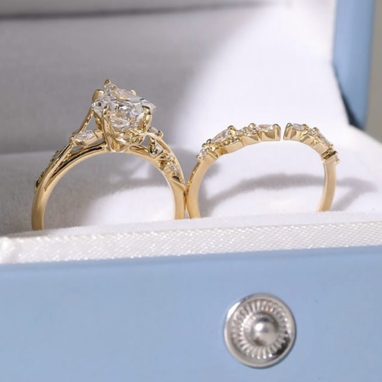 artdeco kite lab grown engagement ring set vintage  bridal wedding anniversary sets