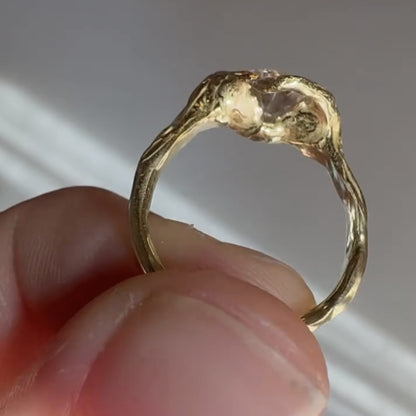 Antique Vintage Oval Cut Half Bezel Moissanite Engagement Ring Solid Gold Unique Wedding Ring Art Deco Anniversary Ring For Women