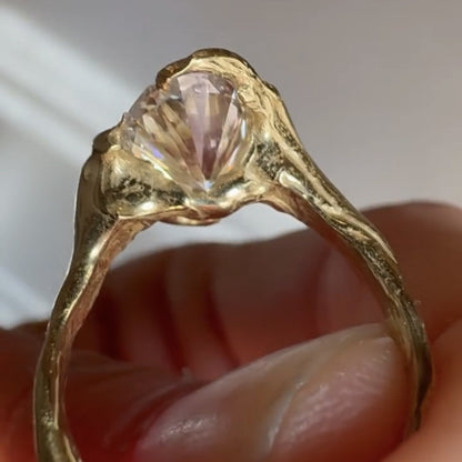 Antique Vintage Oval Cut Half Bezel Moissanite Engagement Ring Solid Gold Unique Wedding Ring Art Deco Anniversary Ring For Women