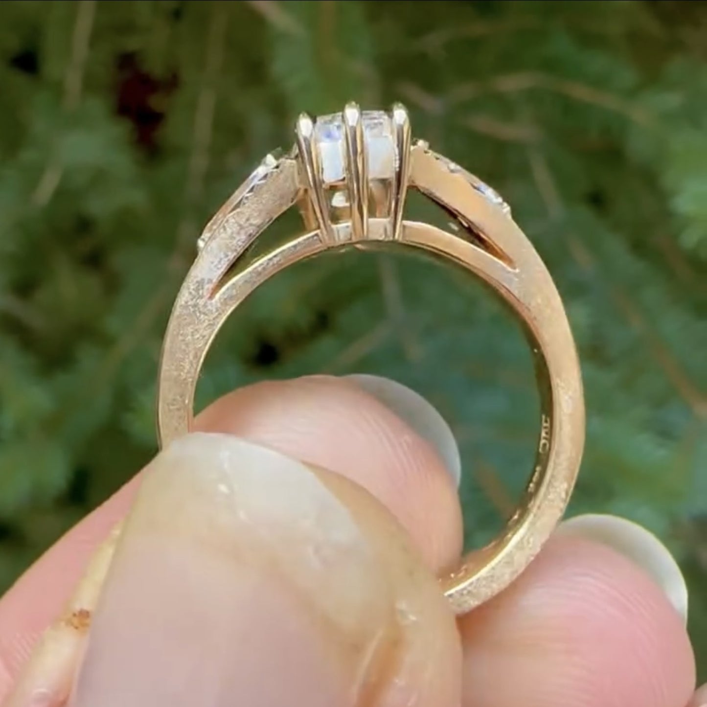 three stone criss lab grown engagement ring  wedding antique diamond anniversary ring