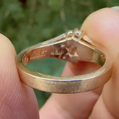 Three Stone Criss Lab Grown Engagement Ring  Wedding Antique Diamond Anniversary Ring