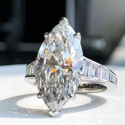 4.00 CT Marquise Moissanite Engagement Ring Cannel Set Baguette Wedding Ring
