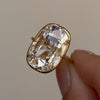 Old Mine Elongated Cushion Lab Grown Engagement Ring Bezel Set Gold Wedding Ring