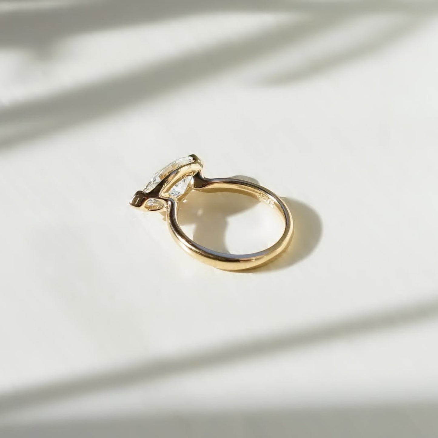 marquise east west lab grown engagement ring v prong wedding ring