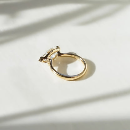 Marquise East West Lab Grown Engagement Ring V Prong Wedding Ring