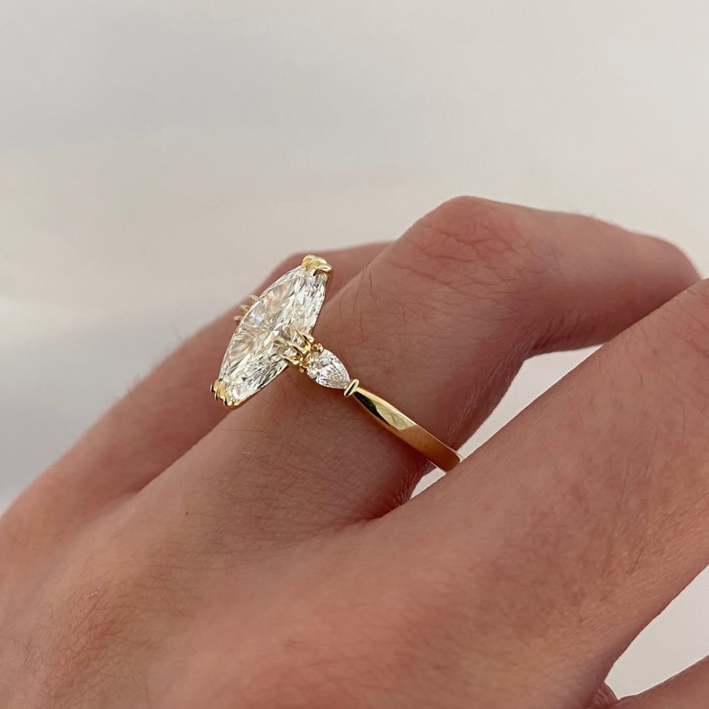 three stone oval lab grown engagement ring three claw prong wedding ring