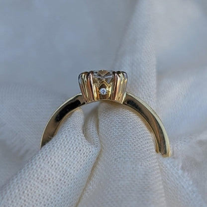 Oval Moissanite Engagement Ring Gold Engraved Band Vintage Claw Prong Solitaire Ring