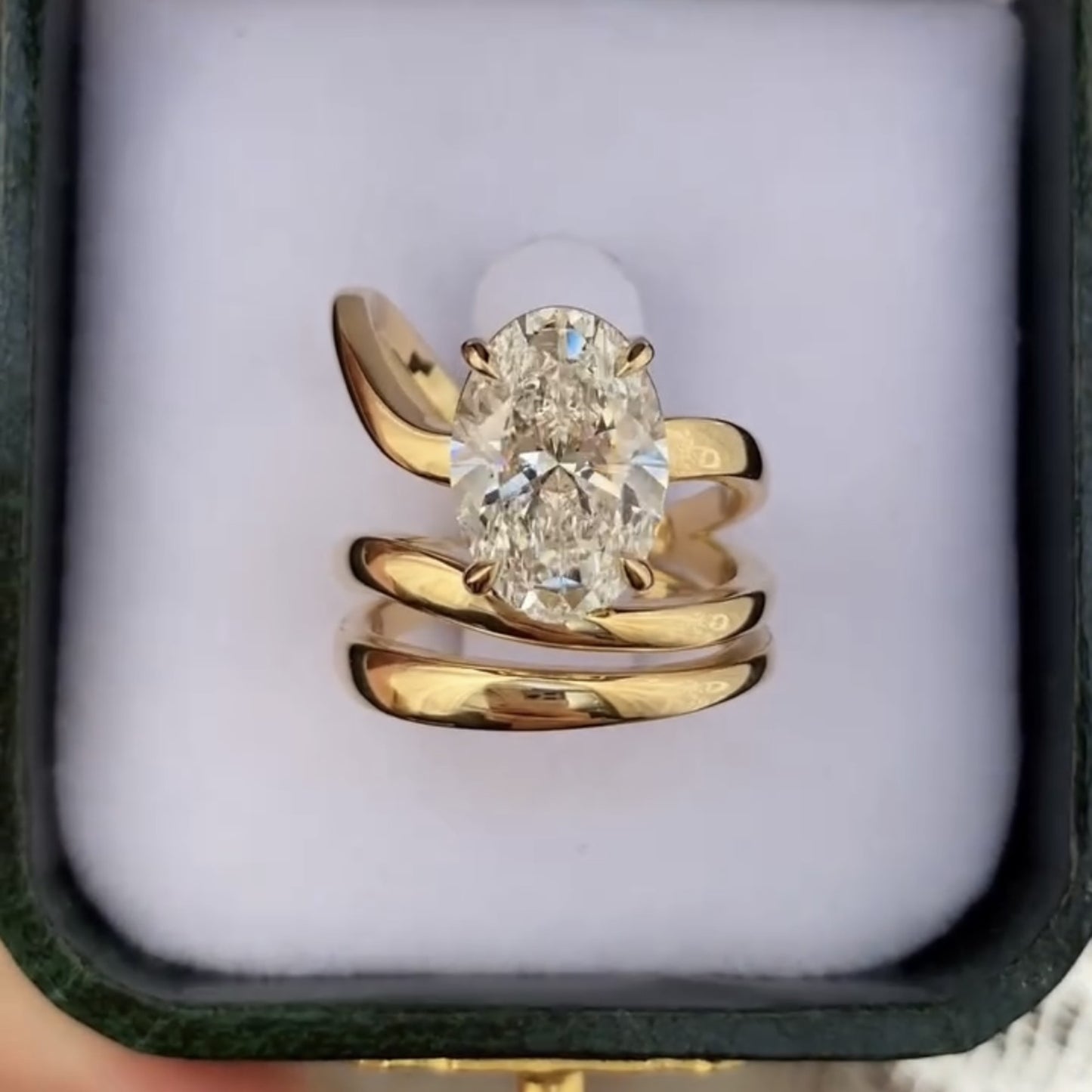 oval moissanite engagement ring snak band antique wedding ring