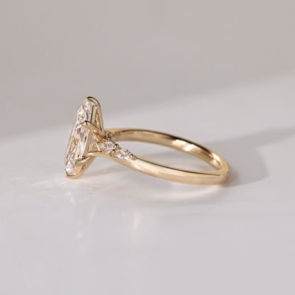 Dutch Marquise Lab Grown Ring Solid Gold Wedding Ring