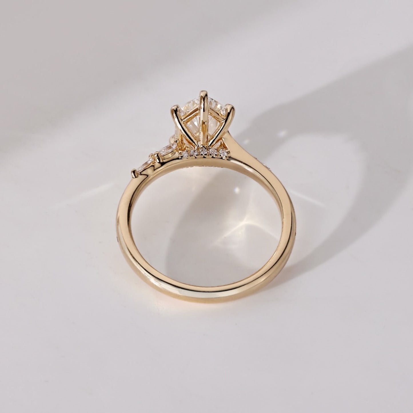 dutch marquise lab grown ring solid gold wedding ring