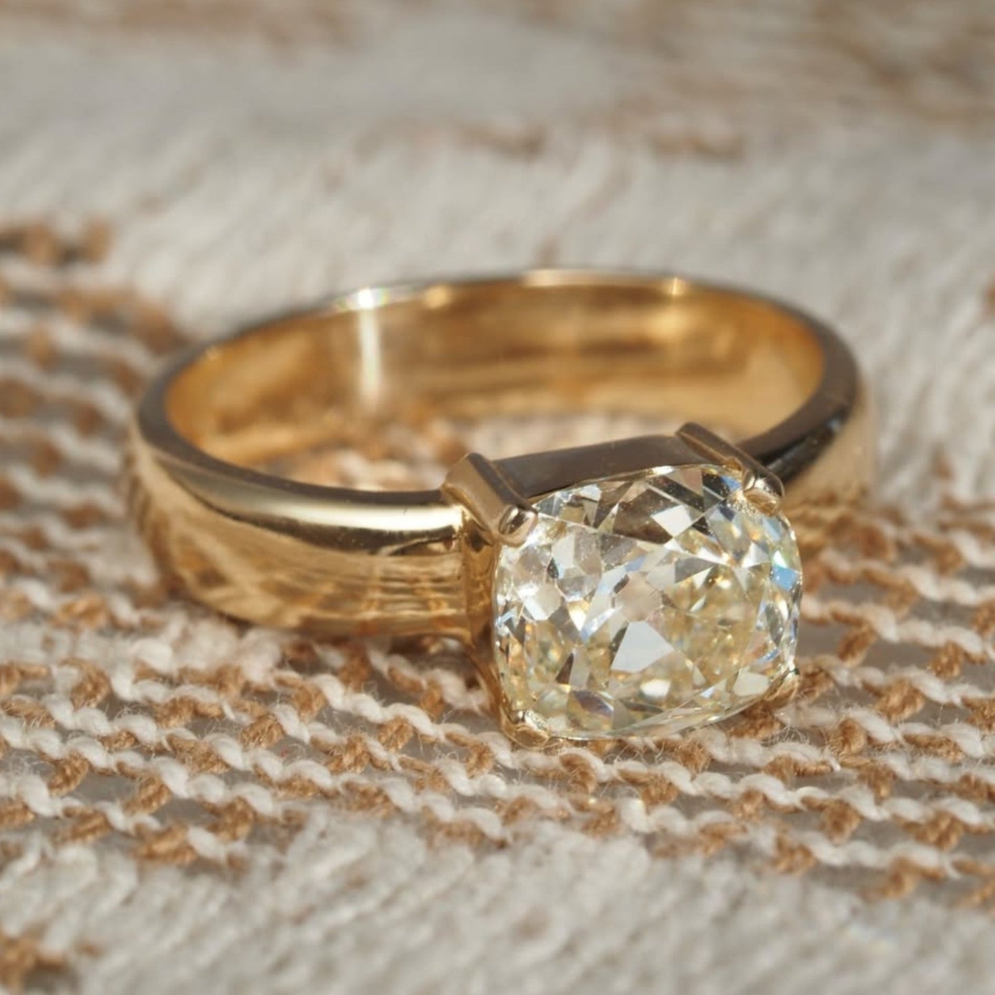 old mine cushion cut moissanite engagement ring solitaire gold wedding ring