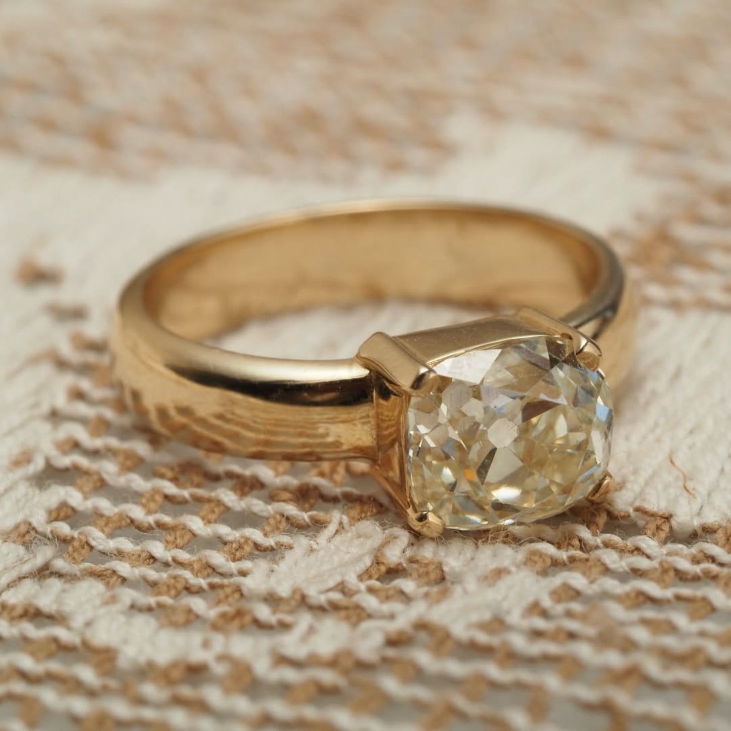 old mine cushion cut moissanite engagement ring solitaire gold wedding ring