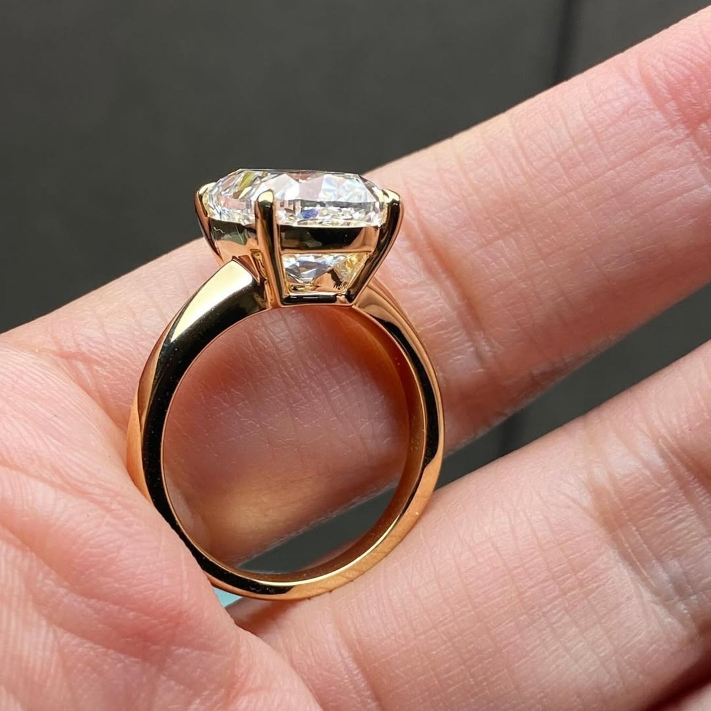 old mine elongated cushion moissanite engagement ring gold solitaire wedding ring