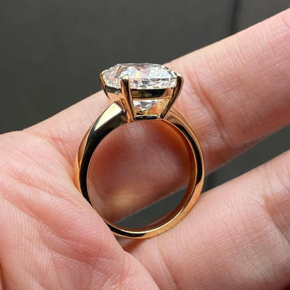 Old Mine Elongated Cushion Moissanite Engagement Ring Gold Solitaire Wedding Ring
