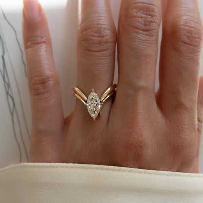 2.00 CT Marquise Cut Moissanite Engagement Ring Set Curve Band Wedding Bridal Set