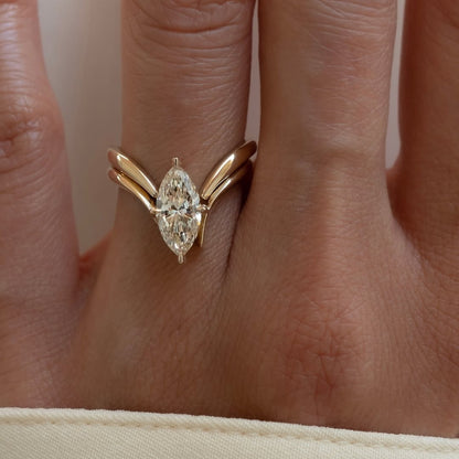 2.00 CT Marquise Cut Moissanite Engagement Ring Set Curve Band Wedding Bridal Set