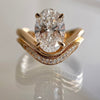 3.00 CT Oval Cut Moissanite  Engagement Bridal Set Curve Band Wedding Ring Set