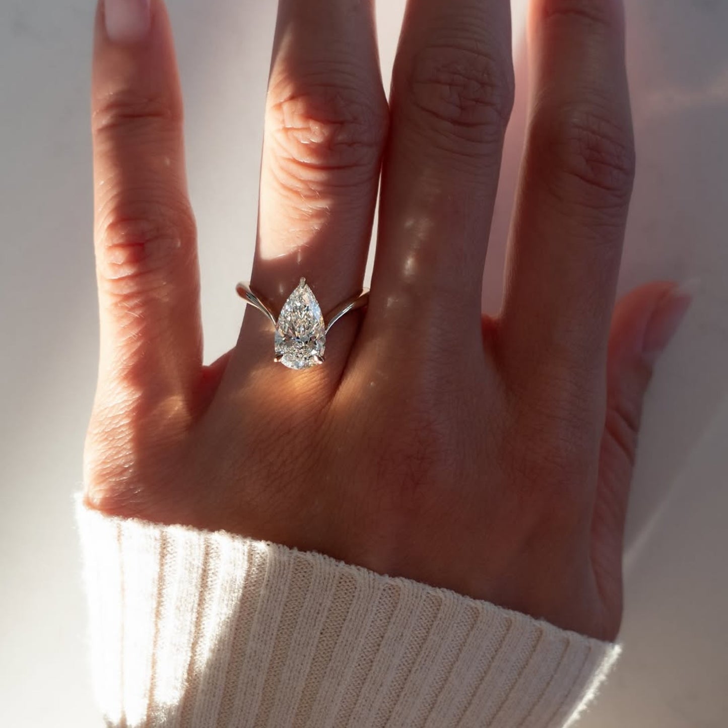 pear cut lab grown engagement ring solitaire antique wedding ring