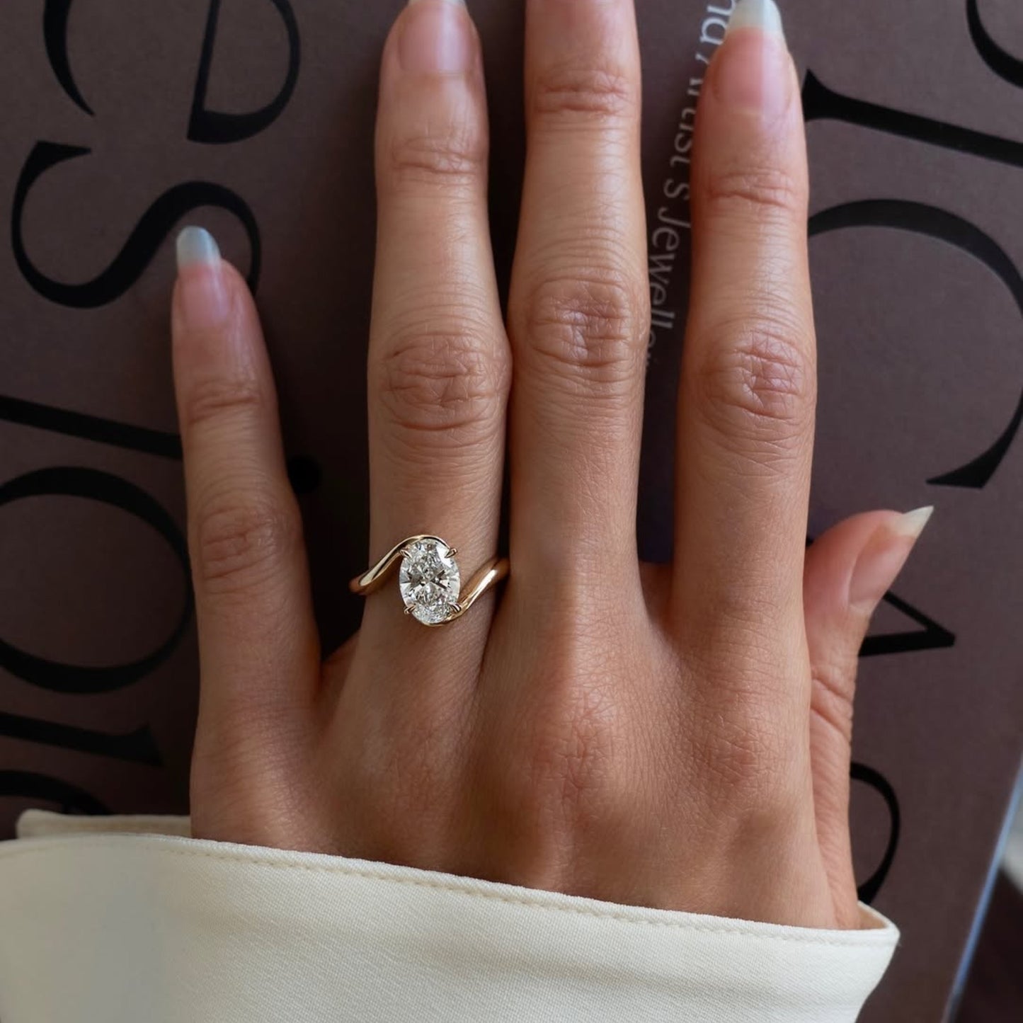 3.00 ct oval cut moissanite engagement ring bypass solitaire wedding ring