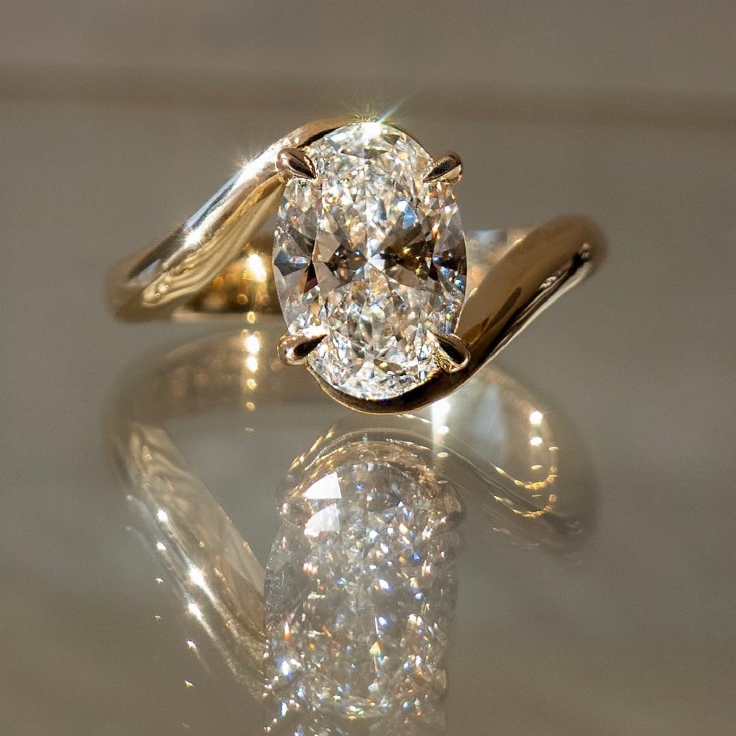 3.00 ct oval cut moissanite engagement ring bypass solitaire wedding ring