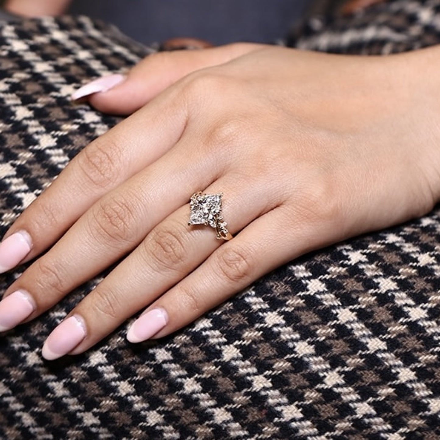 dutch marquise moissanite engagement ring floral set vintage inspired wedding ring