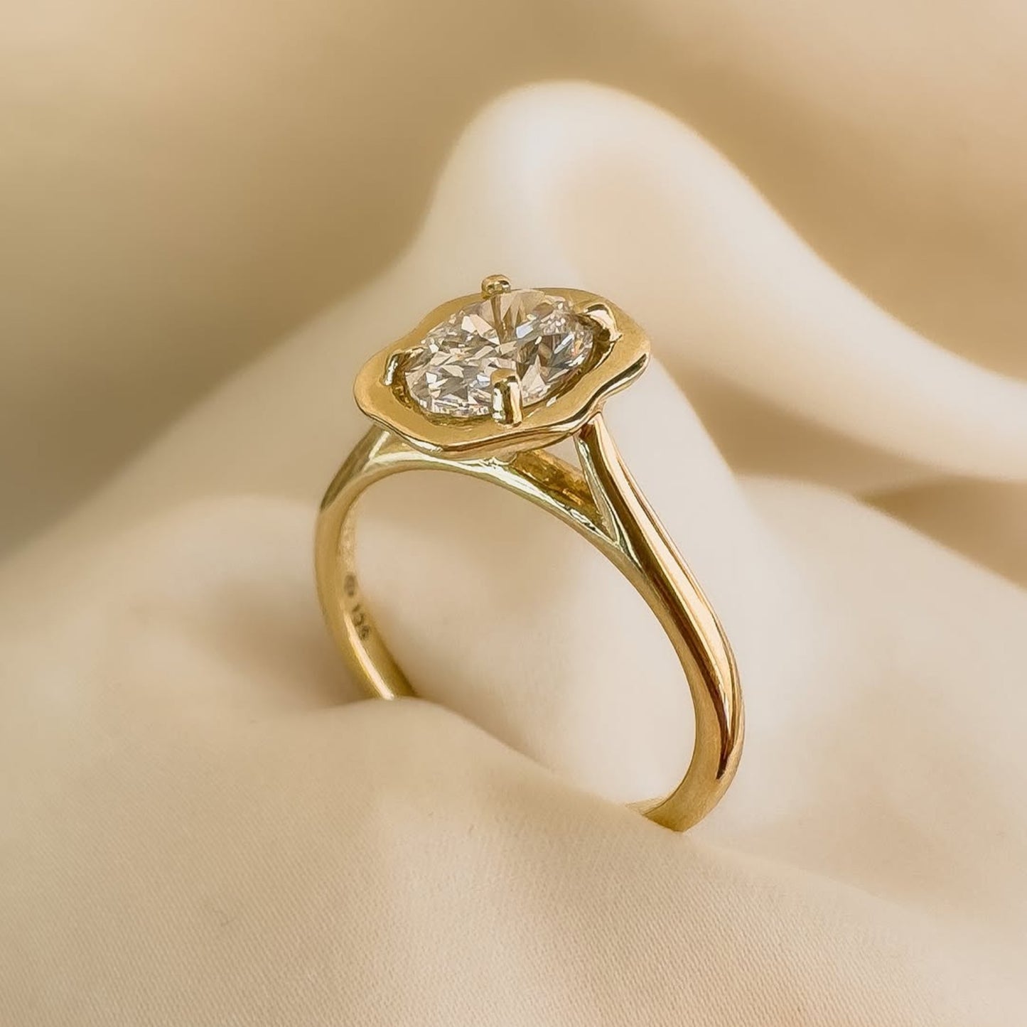 oval cut bezel set lab grown engagement ring solitaire unique wedding ring total  diamond