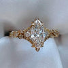 Marquise Moissanite Engagement Ring Vintage Inspired Wedding Ring