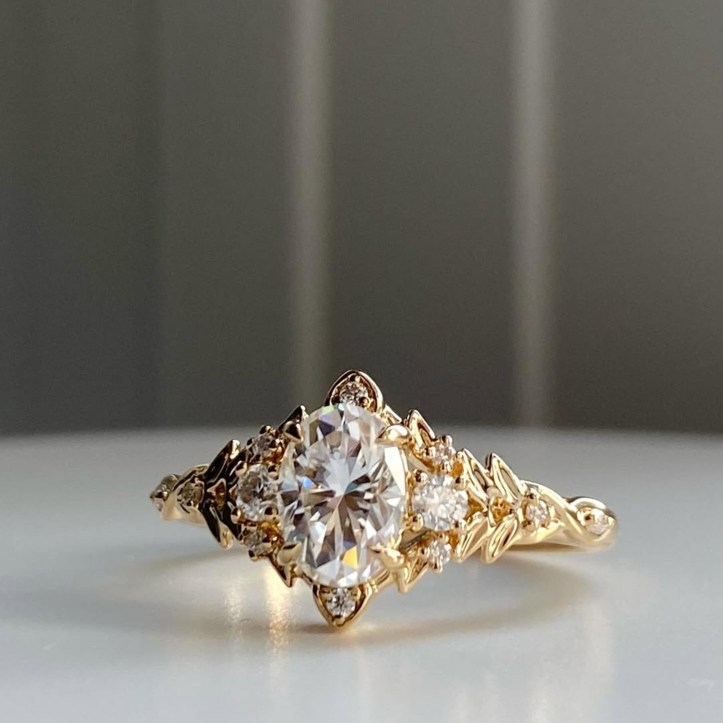 oval cut lab grown engagement ring vintage inspired wedding ring