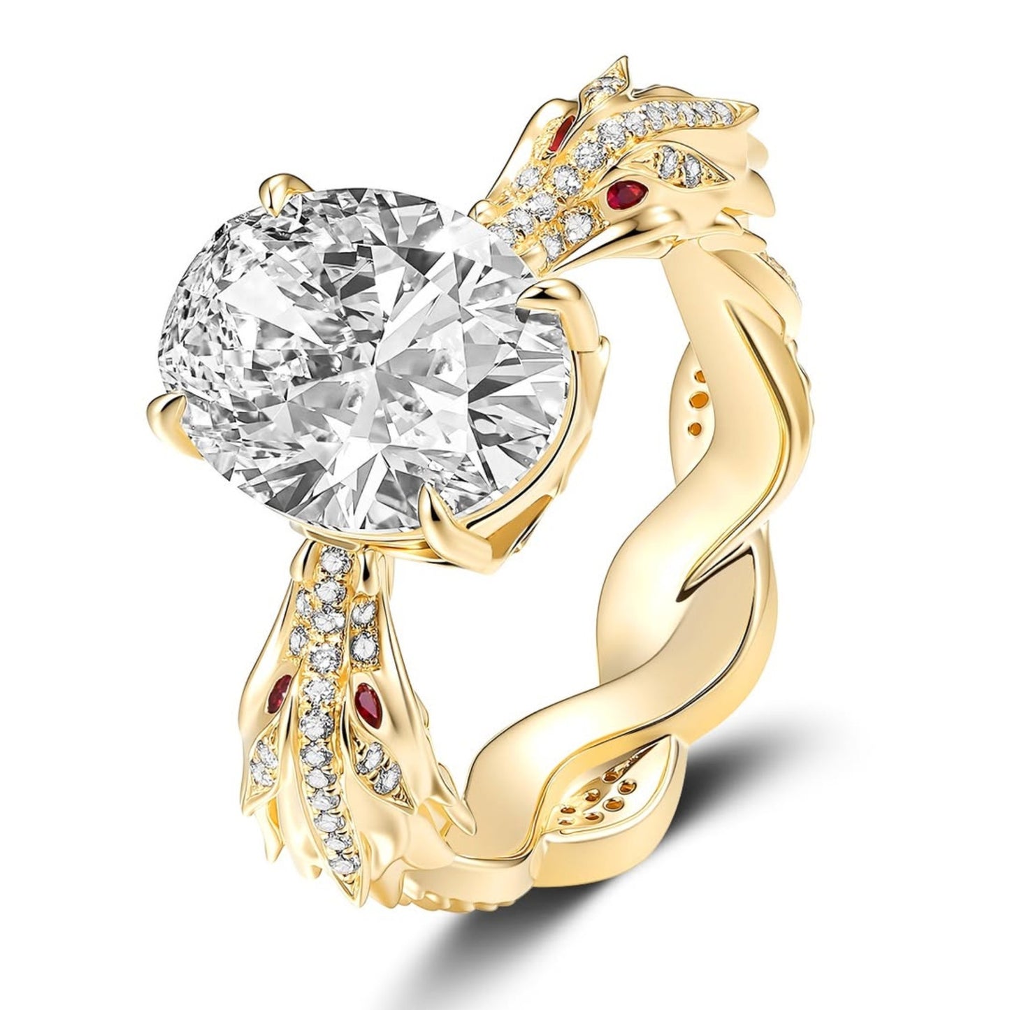 oval moissanite engagement ring snake vintage inspired unique gold wedding ring