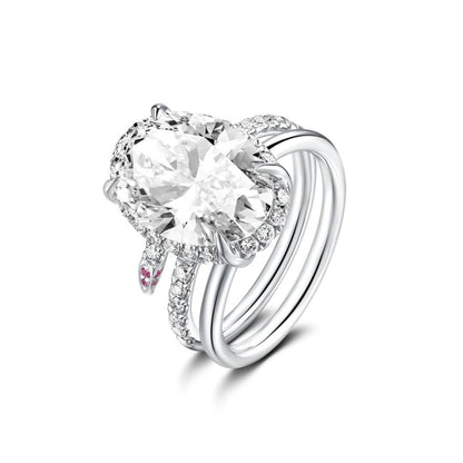Oval Cut Moissanite Engagement Ring Unique White Gold Wedding Ring