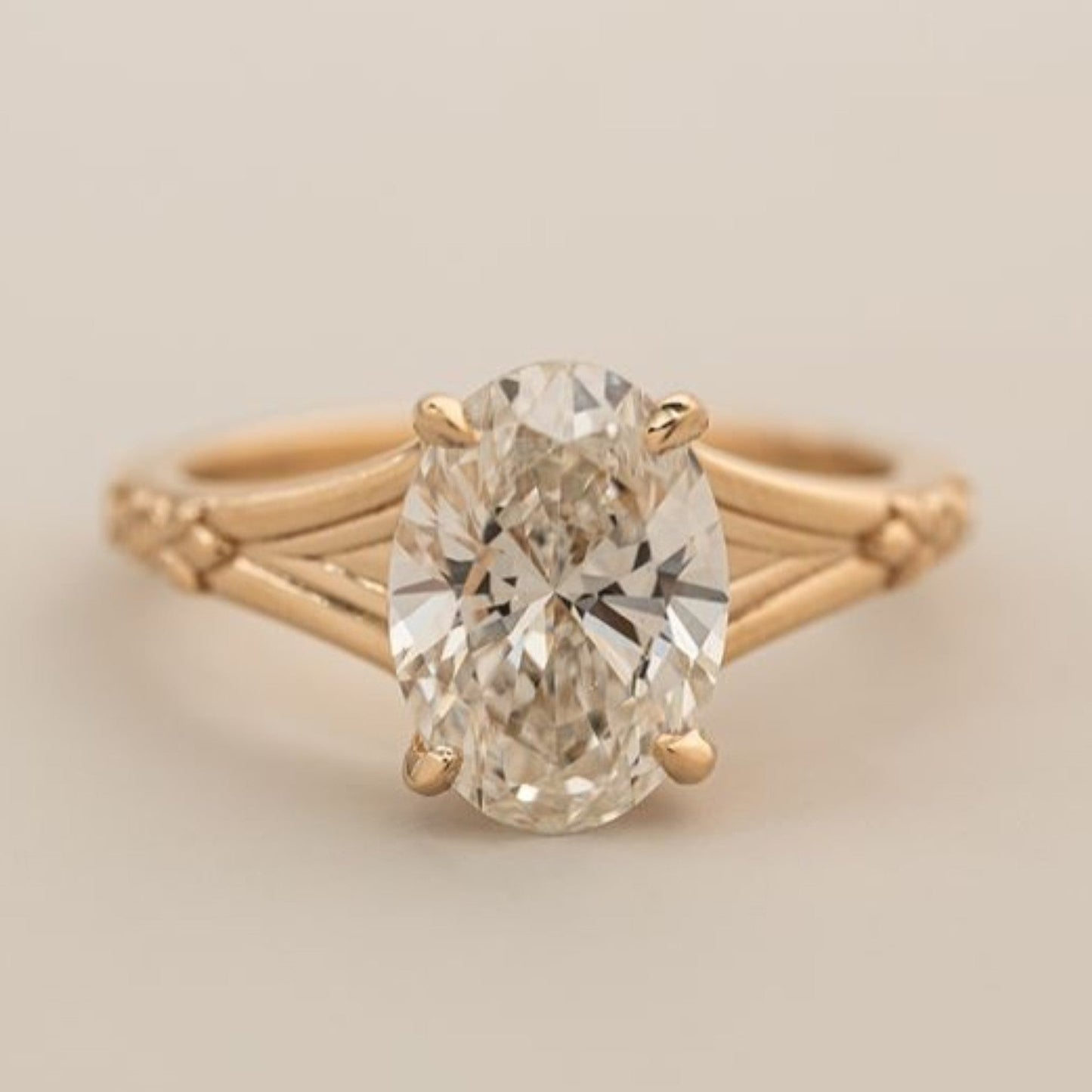 oval cut lab grown engagement ring solid gold solitaire wedding ring